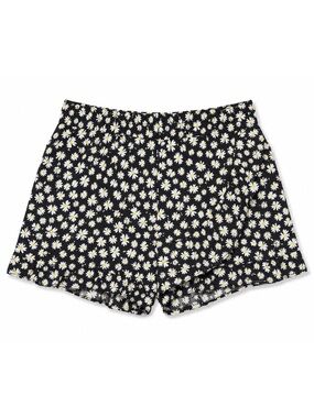 Sweet Butterfly Girls Black & Yellow Floral  Wrap Front Shorts Size 10/12